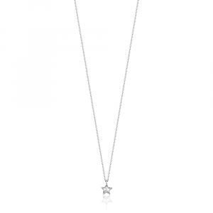 Collana in Acciaio con Stella con Cristallo Bianco Luca Barra CK1816