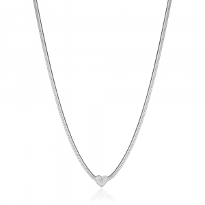 Collana in Acciaio con Cuore con Cristallo Bianchi Luca Barra CK1820