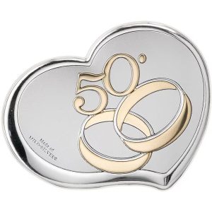 Icona in Argento Laminato Valenti 50 Anniversario di Matrimonio 81375-1LBI