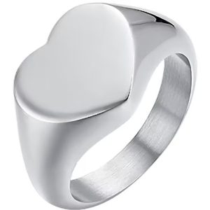 Anello a Timbro in Acciaio con Cuore Luca Barra ANK347