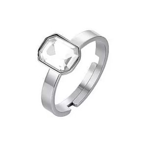 Anello in Acciaio con Cristallo Bianco Luca Barra ANK476
