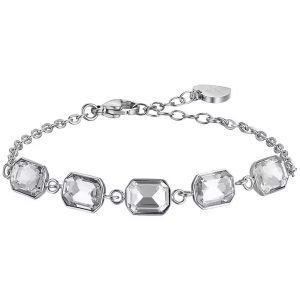 Bracciale in Acciaio con Cristalli Bianchi Luca Barra BK2509