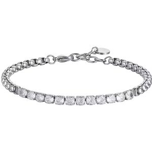 Bracciale Tennis in Acciaio con Cristalli Bianchi Luca Barra BA1555