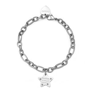 Bracciale con Scritta Brindiamo ai Tuoi 18 Anni Donna in Acciaio S'agapo' SBY024