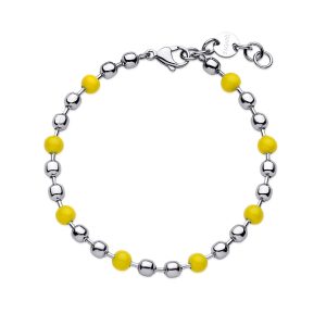 Bracciale con Palline in Acciaio e con Giallo Uomo Luca Barra SRP63