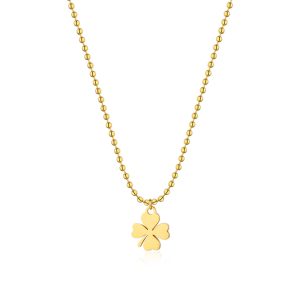 Collana con Pendente a Forma di Quadrifoglio Dorato Donna S'agapo' SSM006