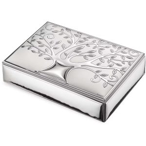 Scatola portagioielli in argento laminato Valenti con Albero Della Vita 6126-2
