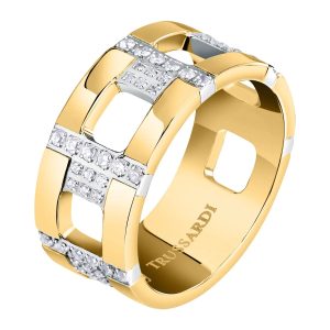 Anello Donna in Acciaio Dorato Trussardi TJAXC38016