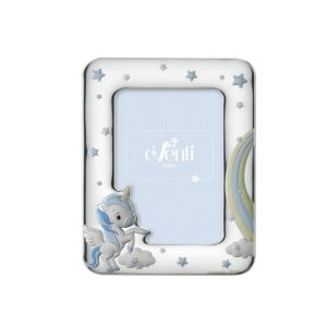 Cornice con Unicorno Bimbo in Argento Laminato 10x15 Eventi EV3240-10C