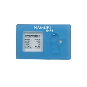 Cofanetto con Pendente Angelo Celeste con Diamante Incastonato 0,03Ct Namuri Baby NPXJ-AC03