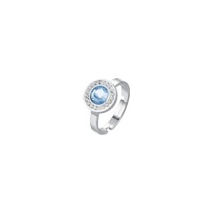 Anello Donna in Acciaio con Cristallo Colore Acquamarina Luca Barra ANK502