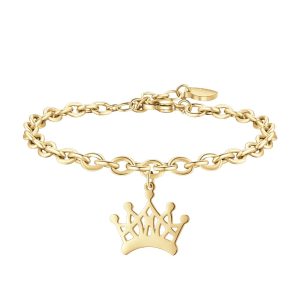 Bracciale Donna in Acciaio dorato con Corona Luca Barra BK2166