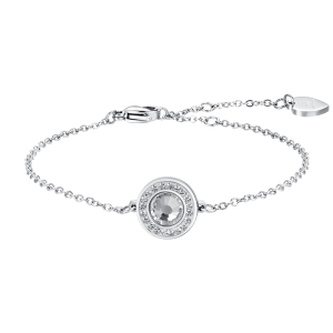 Bracciale Donna in Acciaio con Cristallo Bianco Luca Barra BK2555