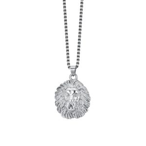 Collana in Acciaio con Testa di Leone Uomo Luca Barra CA479