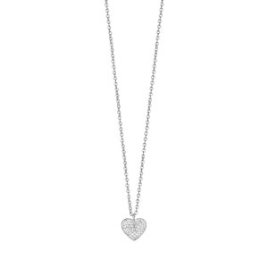 Collana in Acciaio con Cuore con Cristalli Bianchi Luca Barra CK1285