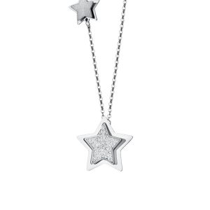 Collana Donna in acciaio Stelle con Cristalli Bianchi Luca Barra CK1959