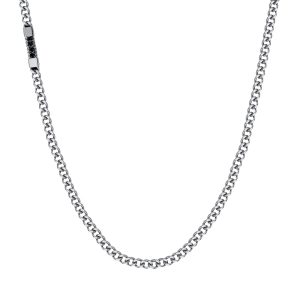 Collana Uomo in acciaio e Cristalli Neri Luca Barra CL316