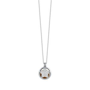 Collana Chiama Angeli in Acciaio con Stella con Cristalli Bianchi Luca Barra CK1928