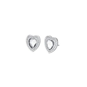 Orecchini in Acciaio Donna con Cuore con Cristallo Bianco Luca Barra OK1319