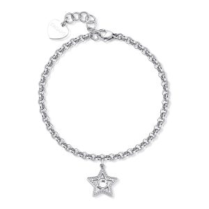 Bracciale Donna in Acciaio con Stella e Cristallo Bianco S’agapo’ SKT43