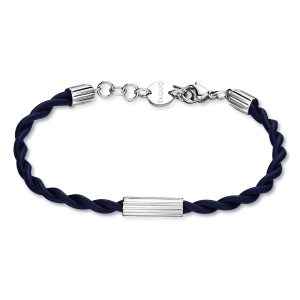 Bracciale Uomo in Gomma Nera con Centrale in Acciaio S’agapo’ SPA22