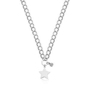 Collana Donna con Pendente a Forma di Stella in Acciaio e Cristallo Bianco S’agapo’ SYL19