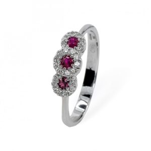 Anello Donna Trilogy con Diamanti e Rubini Davite e Delucchi AA 032136 RB