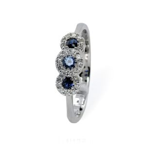 Anello Donna Trilogy con Diamanti e Zaffiri Davite e Delucchi AA 032136 ZF