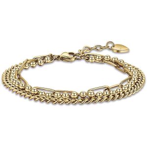 Bracciale Donna in Acciaio dorato con Maglia a Catena Luca Barra BK2142