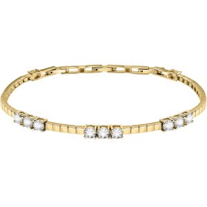 Bracciale in Acciaio Dorato Donna con Cristalli Bianchi Morellato SAQF09