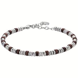Bracciale Uomo in Acciaio con Pietre Occhio di Tigre  Luca Barra BA1645