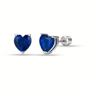 Orecchini con Cristalli Blu a Forma di Cuore in Acciaio OK1316