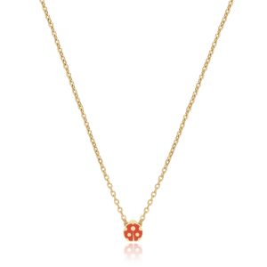Collana Donna in Acciaio Dorato con Coccinella con Smalto Rosso S’Agapo SCK259