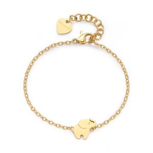 Bracciale Donna in Acciaio Dorato con Elefantino S'Agapo SCK265