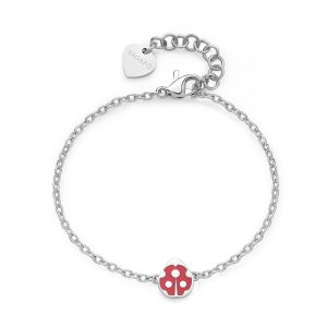 Bracciale Donna in Acciaio con Coccinella con Smalto Rosso S'Agapo SCK266