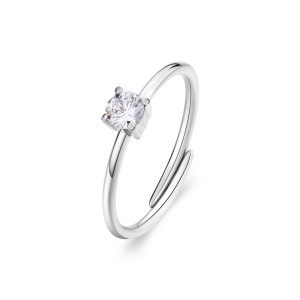 Anello Donna in Acciaio con Cristallo Bianco S'Agapo SDZ31