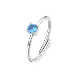 Anello Donna in Acciaio con Cristallo Celeste S'Agapo SDZ34