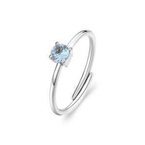 Anello Donna in Acciaio con Cristallo Azzurro S'Agapo SDZ35