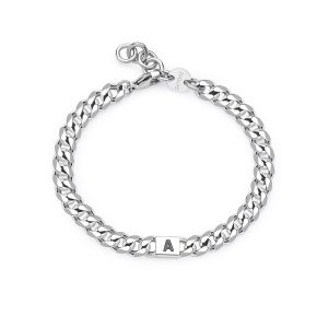 Bracciale Uomo in Acciaio con Lettera A S’Agapo SMG11
