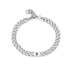 Bracciale Uomo in Acciaio con Lettera B S’Agapo SMG12