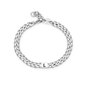 Bracciale Uomo in Acciaio con Lettera L S’Agapo SMG22