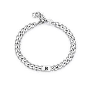 Bracciale Uomo in Acciaio con Lettera R S’Agapo SMG27
