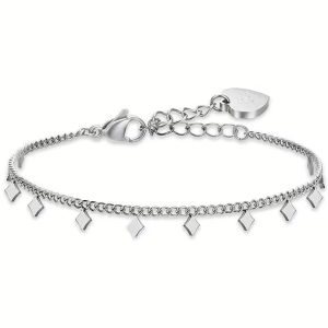 Bracciale Donna in Acciaio con Rombi Luca Barra BK2612