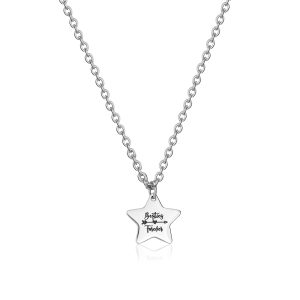Collana in Acciaio con Stella e Scritta "Besties Forever" e Retro "My best friend" (Migliori Amiche) Donna S’Agapò SBY003