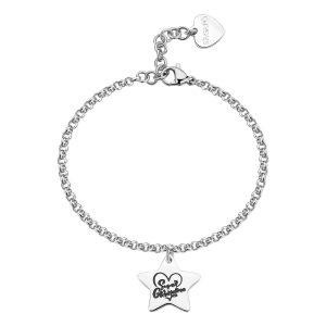 Bracciale in Acciaio con Stella e Scritta "Super Grandma" (Nonna) e Retro "Ti voglio bene nonna" Donna S’Agapò SBY038