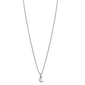 Collana con Pendente A Forma di Luna con Cristalli Bianchi in Argento Donna Rosato RZAL029