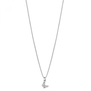 Collana con Pendente A Forma di Farfalla con Cristalli Bianchi in Argento Donna Rosato RZAL033