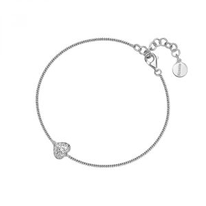 Bracciale con Cuore con Cristalli Bianchi in Argento Donna Rosato RZAL039
