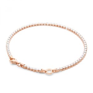 Bracciale Tennis con Cristalli Bianchi in Argento Rosato Donna Rosato RZB041C