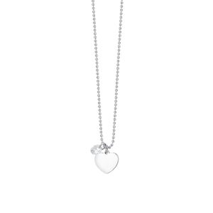 Collana Con Cuore e Cristallo Bianco in Acciaio Donna Luca Barra CK1970